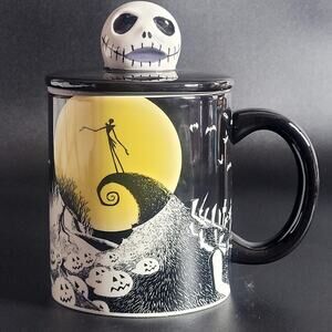 The‎ Nightmare Before Christmas Jack Skellington 18 oz Ceramic Mug With Lid NEW